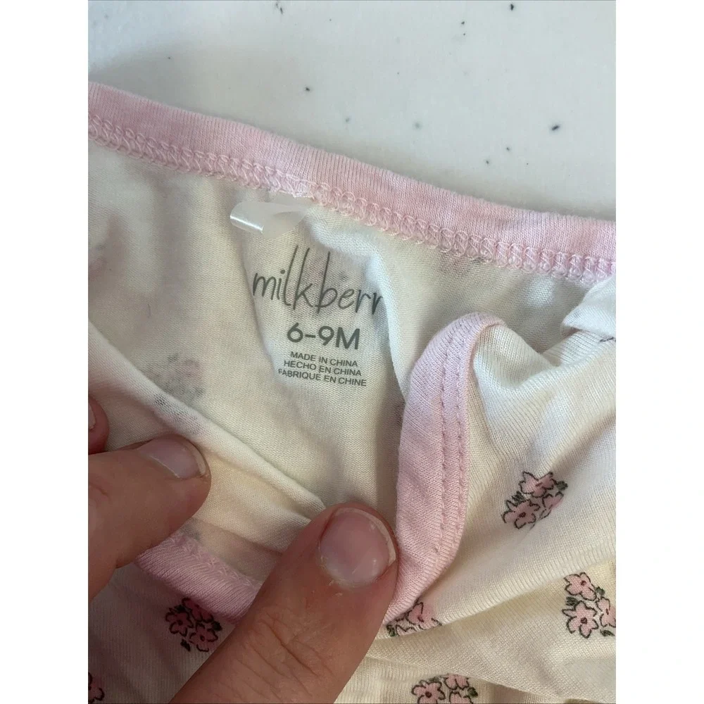 Lot‎ of 5 Pieces Milkberry 0-3, 6-9 ruffle zippy footed,  bamboo Girls